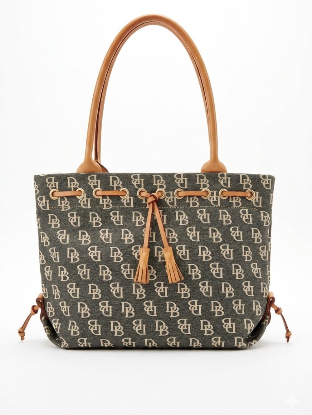 Dooney & Bourke Y2K Signature Monogram Tassel Tote Bag Possibly Vintage